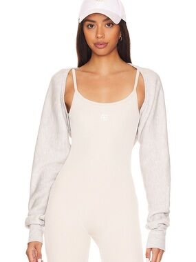 Cream Ribbed Bandeau Bodysuit by
